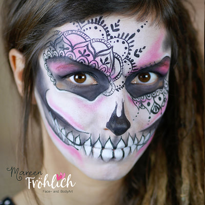 Mandala Skull, Facepainting by Mareen Fröhlich
